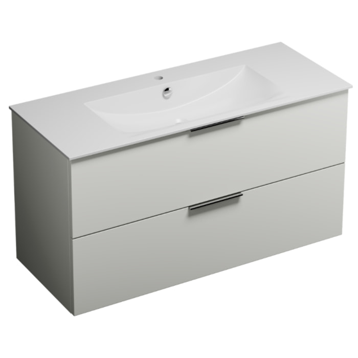 Meuble vasque 90 cm BURGBAD Olena blanc brillant