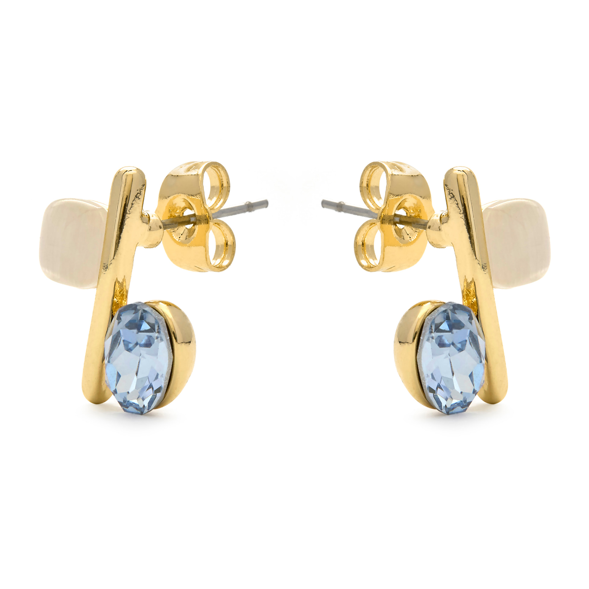 Pendientes de Ojo de Gato acabado en oro amarillo 18k