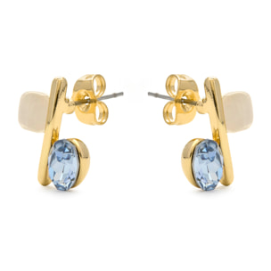 Pendientes de Ojo de Gato acabado en oro amarillo 18k