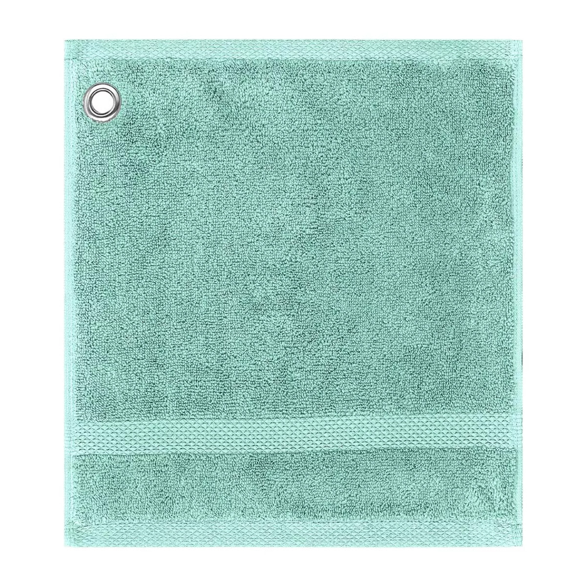 Carre avec oeillet pur coton 550 g/m² uni bleu Elea curacao
