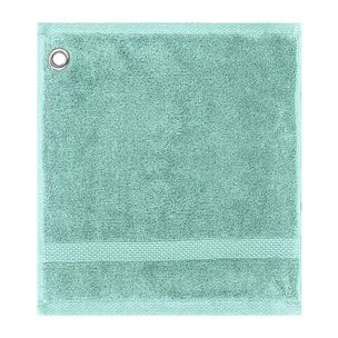 Carre avec oeillet pur coton 550 g/m² uni bleu Elea curacao