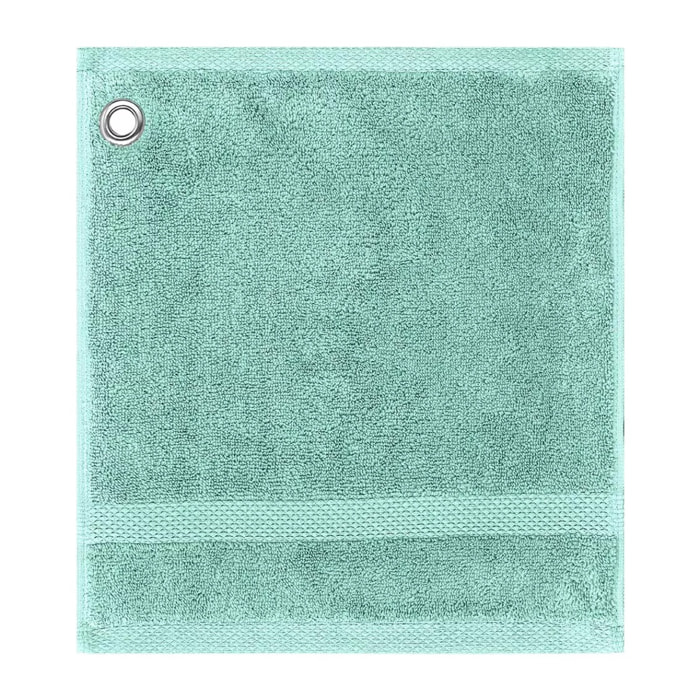 Carre avec oeillet pur coton 550 g/m² uni bleu Elea curacao