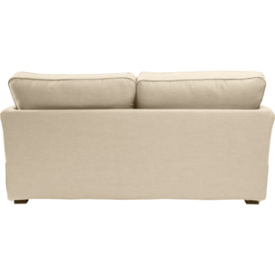 Canapé 3 pl ESCAUT 185 cm fixe tissu Tradition Beige - 100% déhoussable - Fabriqué en France