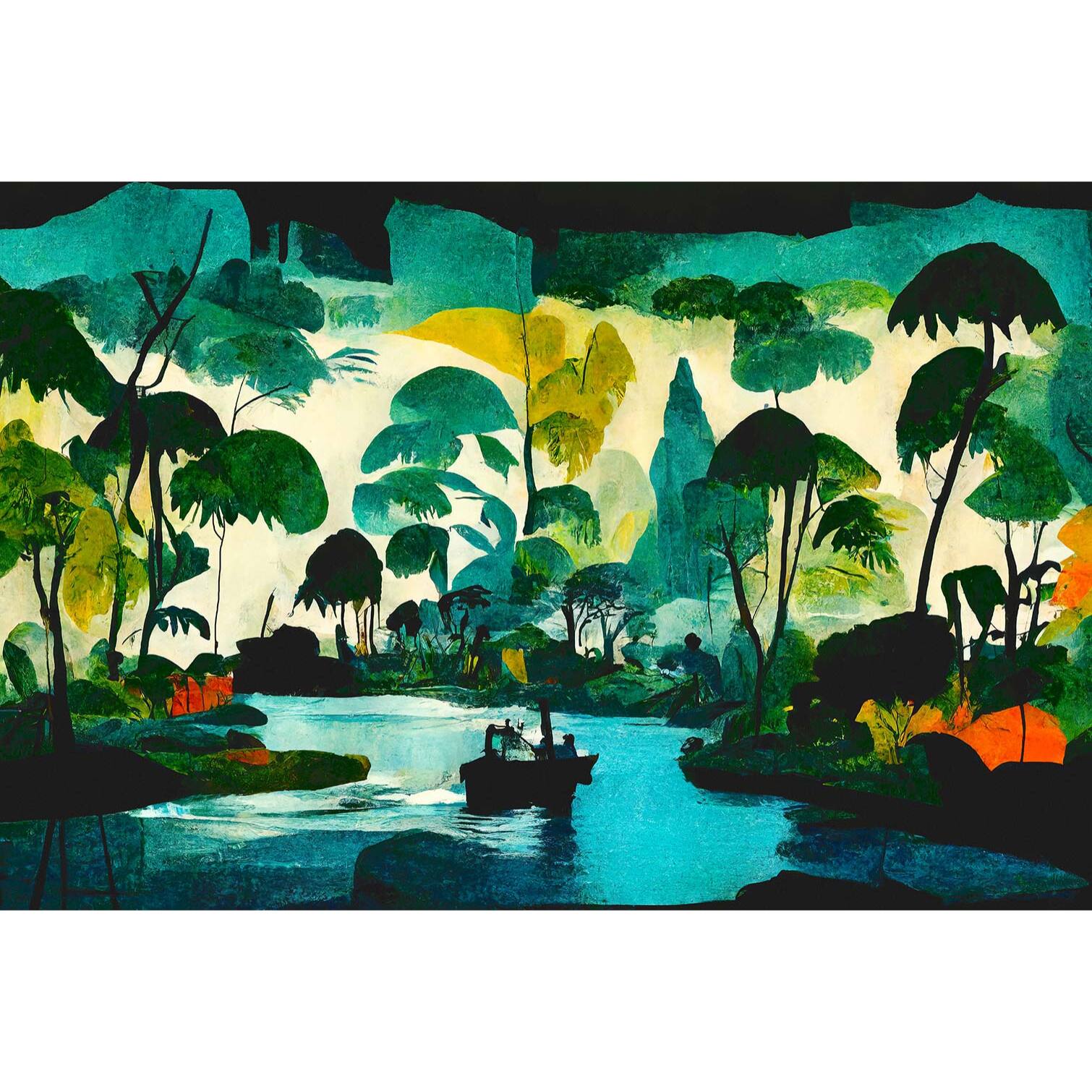 Tableau jungle bienvenue dans la jungle  Toile imprimée