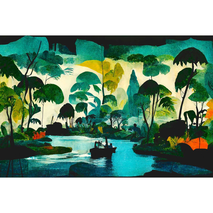 Tableau jungle bienvenue dans la jungle  Toile imprimée