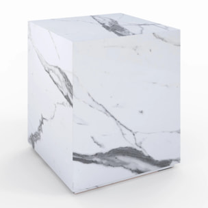 Table d'appoint effet marbre blanche - Lison