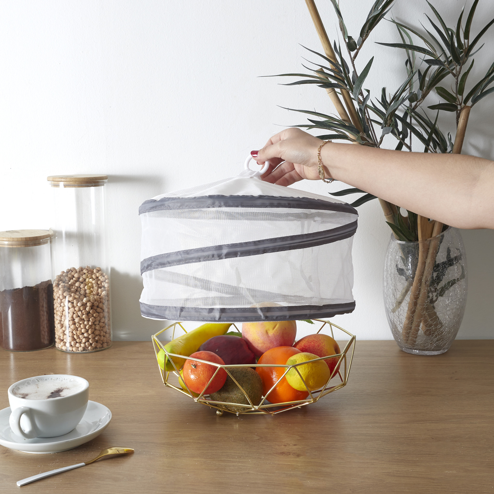 Cloche Alimentaire - JE CHERCHE UNE IDEE - Protection Insectes - Blanc et Gris