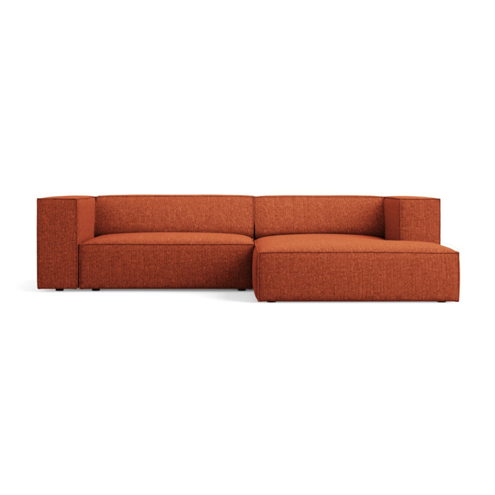 Canapé d'angle droit "Arendal" 3 places en chenille terracotta