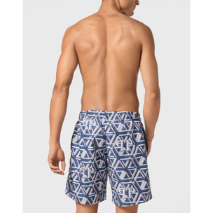PHILIPP PLEIN Swim Trunks HEXAGON MONOGRAM