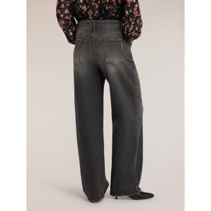 Motivi - Jeans barrel in denim black wash - Nero