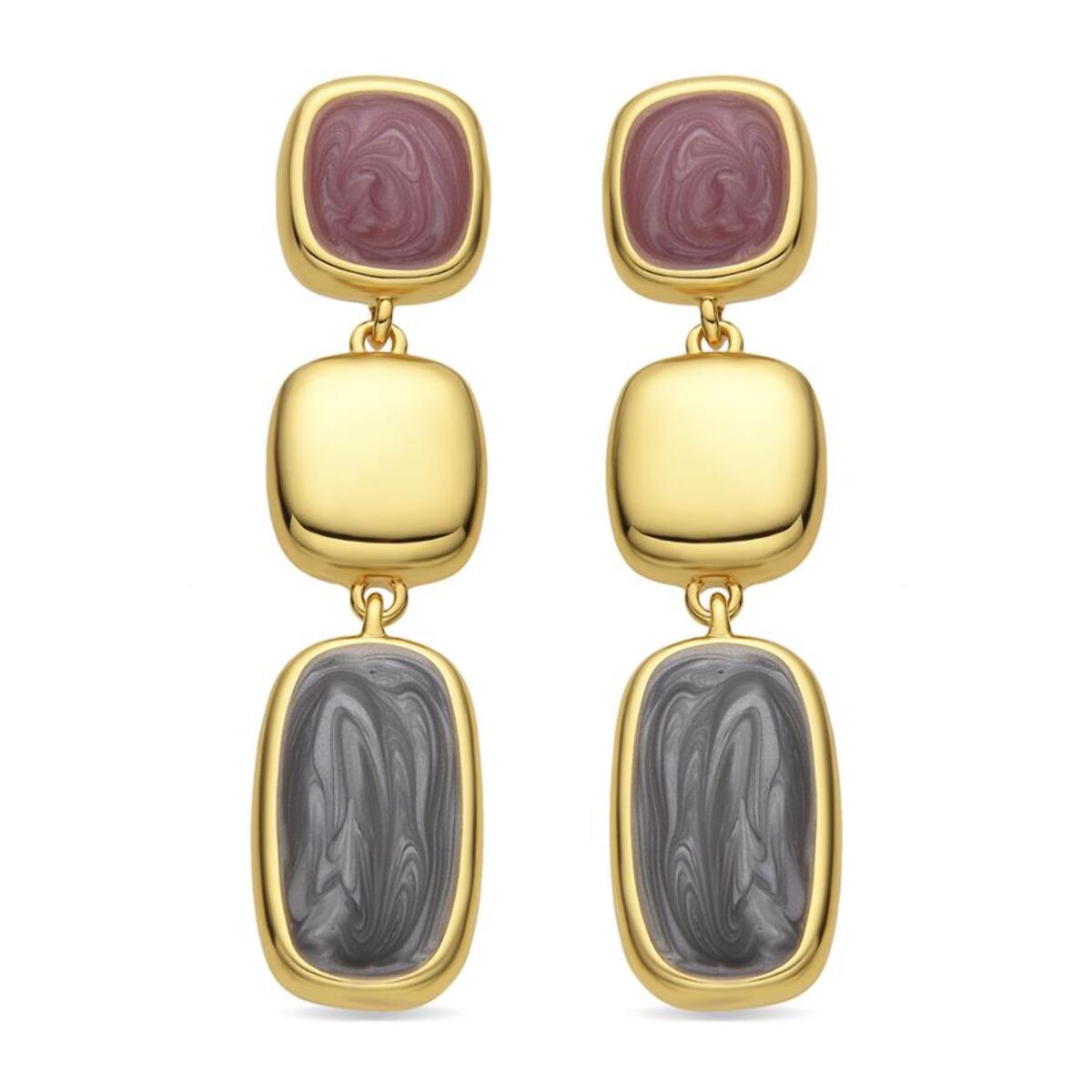 Pendientes con Lacado Multicolor acabado oro 18k