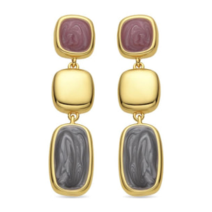 Pendientes con Lacado Multicolor acabado oro 18k