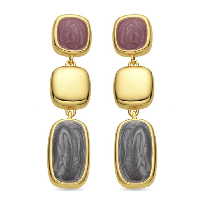 Pendientes con Lacado Multicolor acabado oro 18k