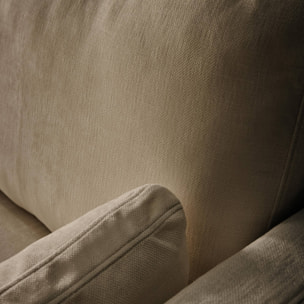 Canapé 2 places déhoussable tissu taupe L 198 x P 88 x H 85cm - Neo