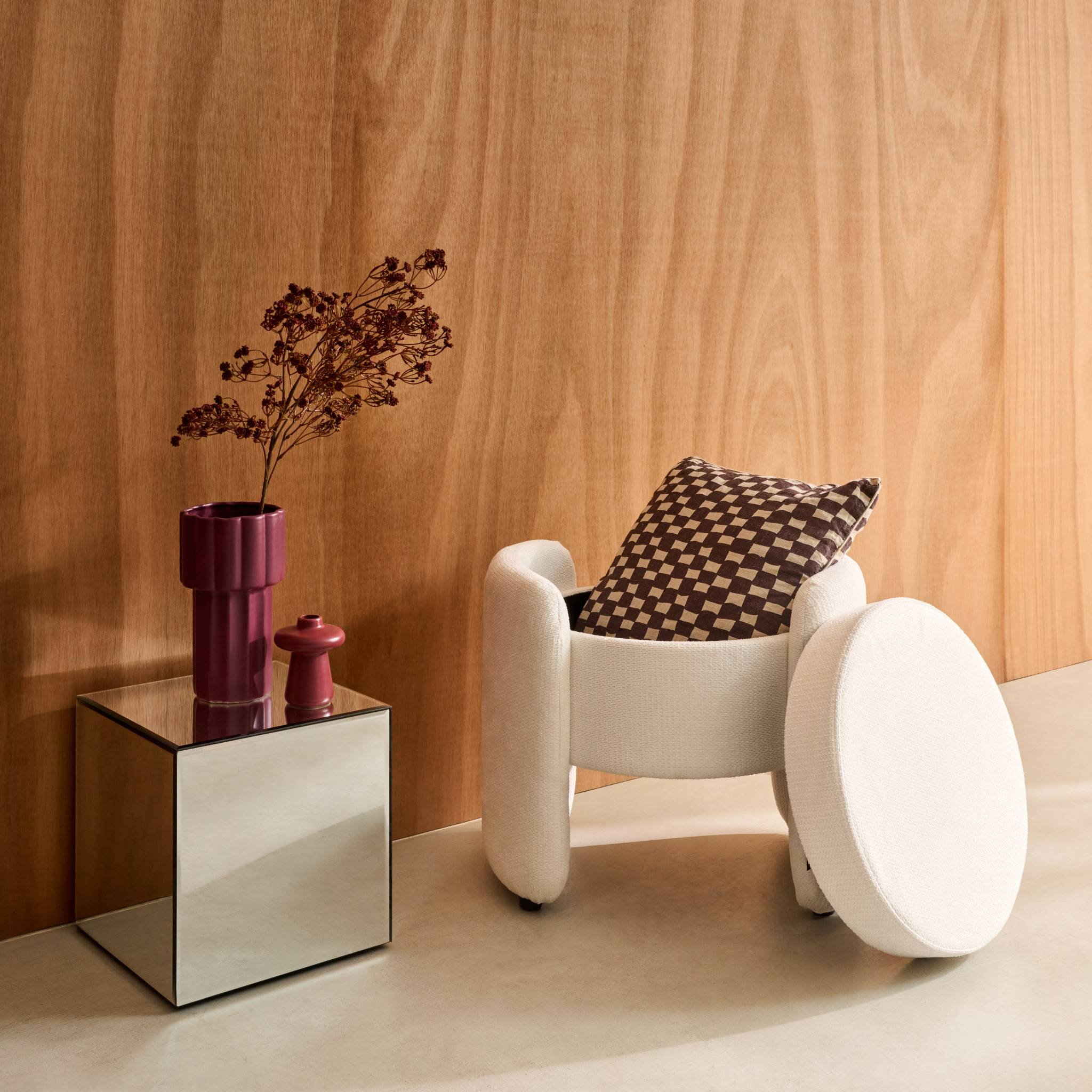 Tabouret coffre contemporain tissu KALO