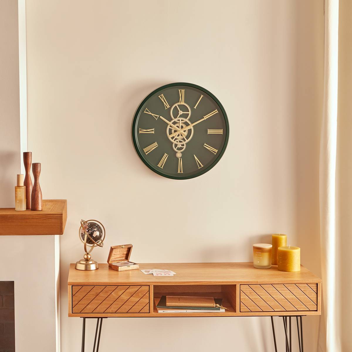 Horloge AracEly vert D46cm