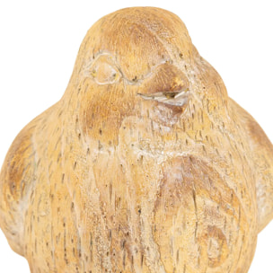 Statuette d'exterieur oiseau "Birdy" beige H13,5cm