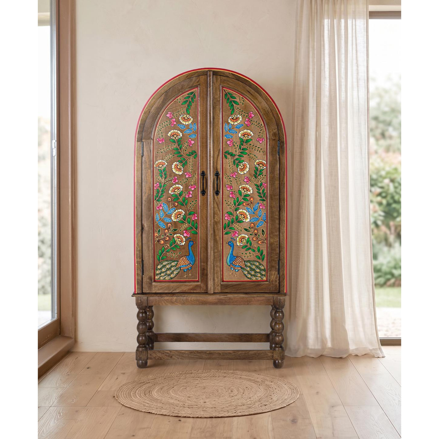 Armario de Madera de Mango 83 Cm Estilo Étnico