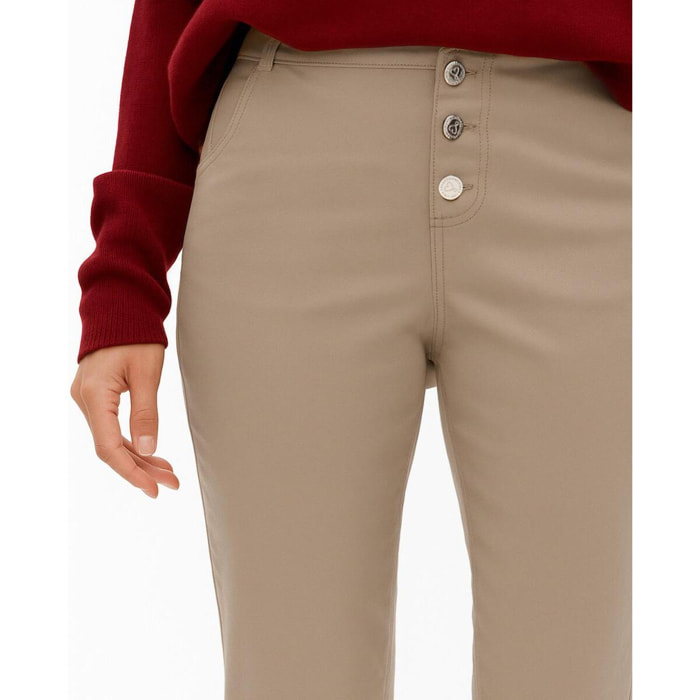 Pantaloni cerati svasati beige