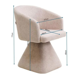 Chaise avec accoudoirs pivotante Melli marron Kare Design