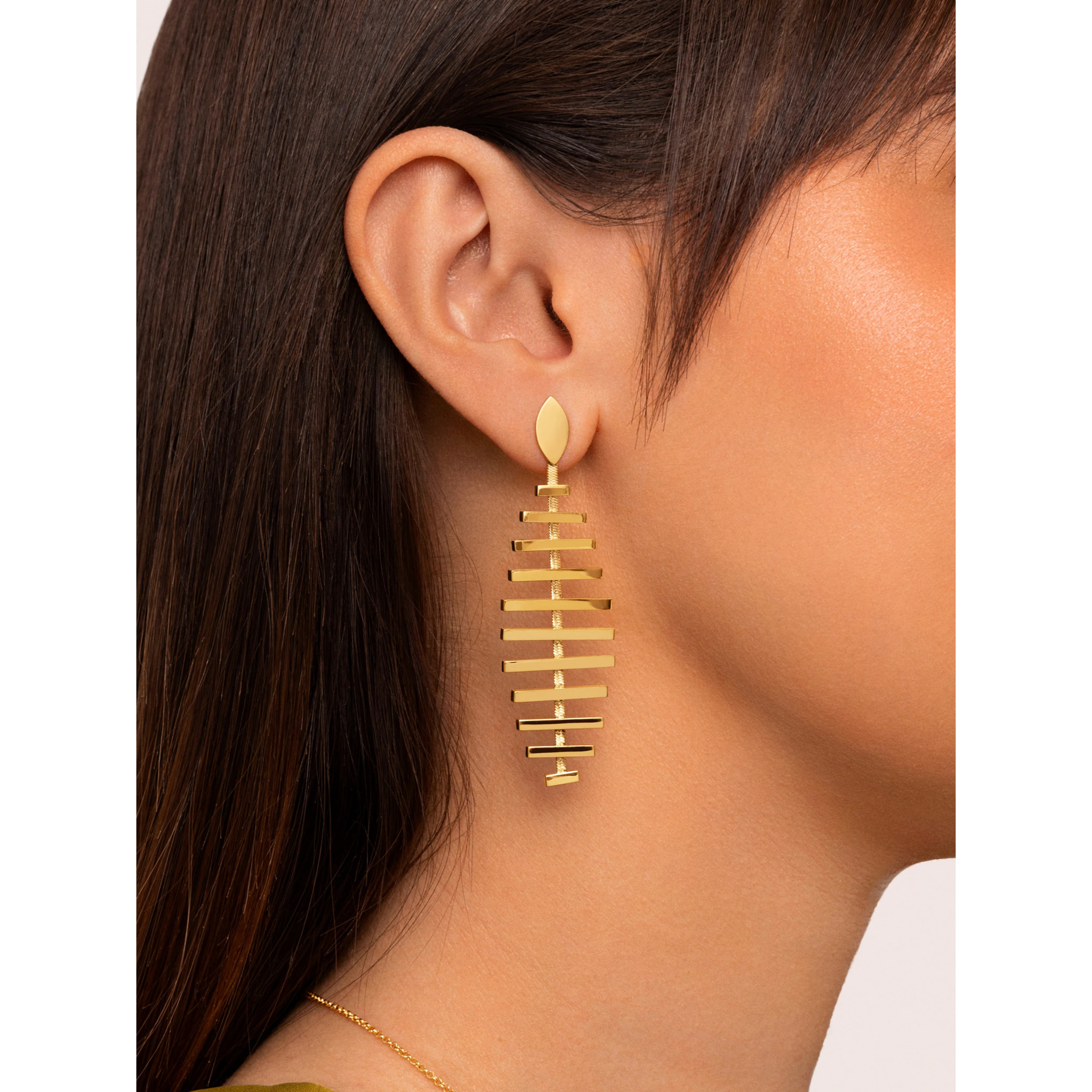 Orecchino Pacific in Acciaio Placcato Oro