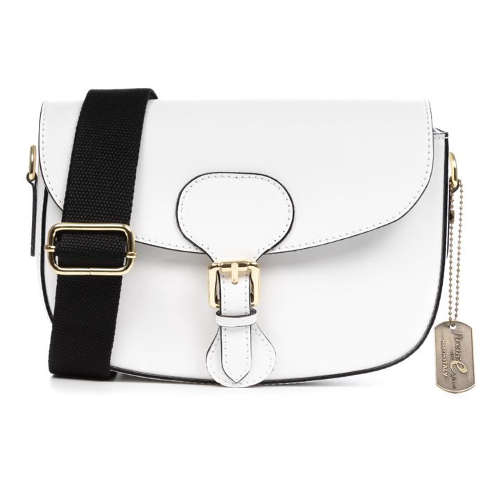 Anghiari borsa a tracolla donna. Pelle autentica finitura Ruga