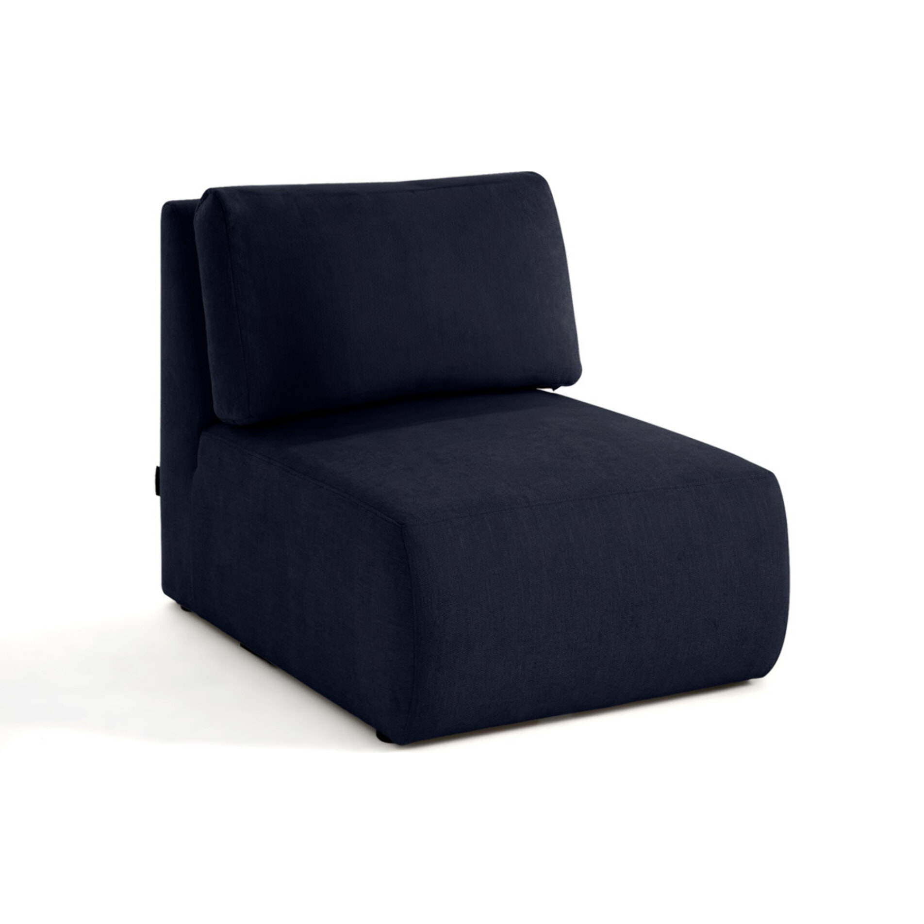 Santorini - module d'assise sans accoudoirs - en tissu texturé - Bleu marine