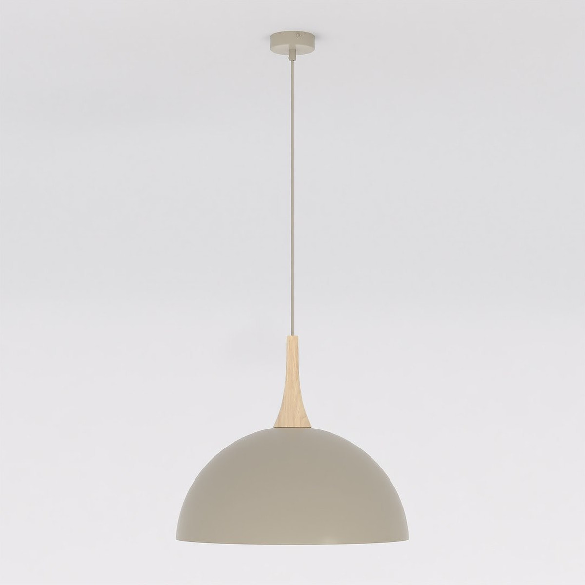 Lampada a sospensione Nautica in acciaio mokka e legno