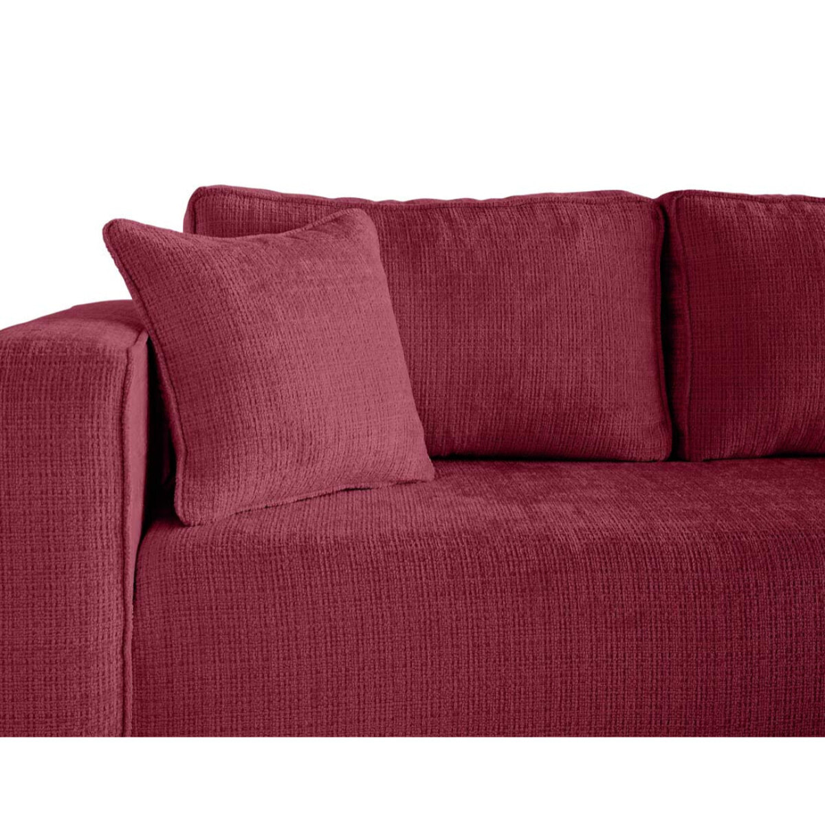 Topaze - canapé d'angle déhoussable réversible 4 places en velours texturé - Prune