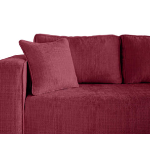 Topaze - canapé d'angle déhoussable réversible 4 places en velours texturé - Prune