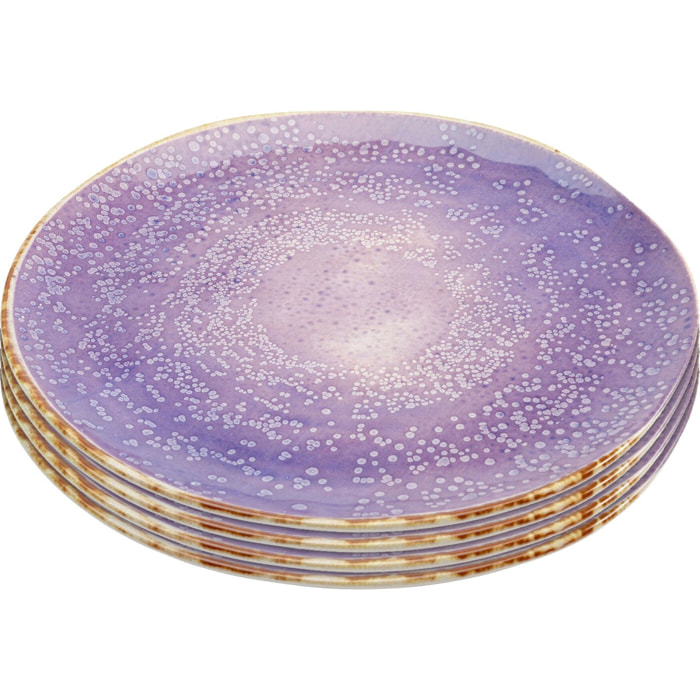 Assiettes Shirley violettes 26cm set de 4 Kare Design