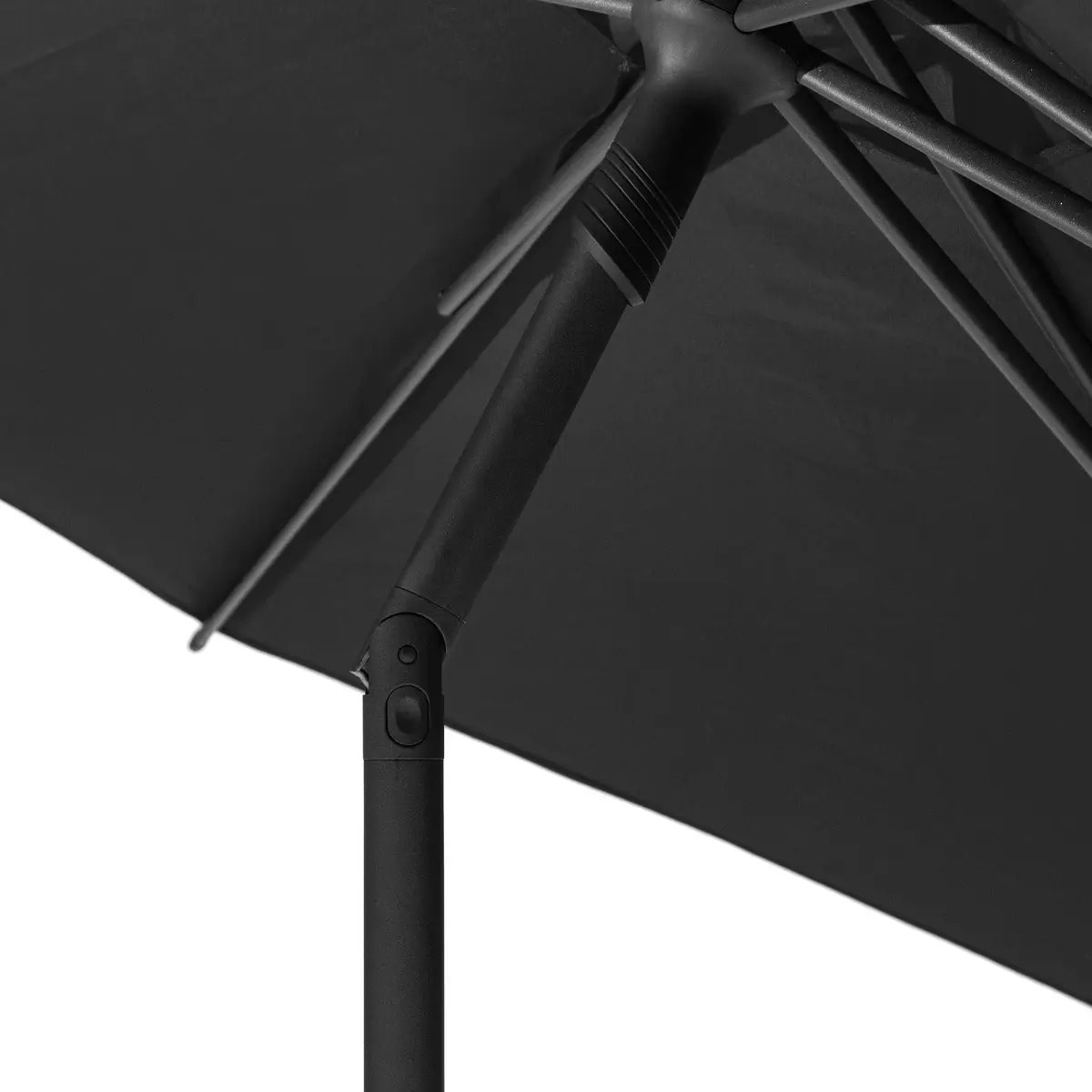 Parasol droit rond "Soya" ardoise D2,7m en acier