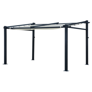 Pergola murale 3 × 4m FRÉJUS beige - structure aluminium