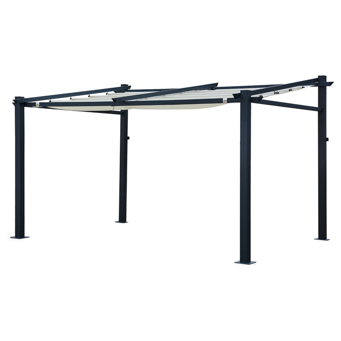 Pergola murale 3 × 4m FRÉJUS beige - structure aluminium