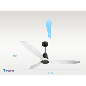 Ventilateur de plafond Réversible  Thermostat Wifi Moteur à courant continu Toits en pente Télécommande Hypersilence Mémoire Shopify Vendible (AUTOMATIQUE)
