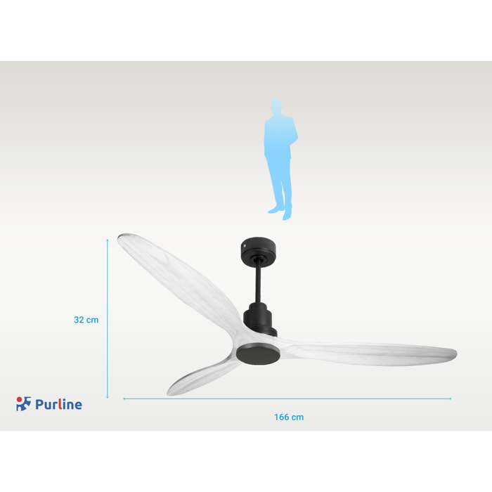 Ventilateur de plafond Réversible  Thermostat Wifi Moteur à courant continu Toits en pente Télécommande Hypersilence Mémoire Shopify Vendible (AUTOMATIQUE)
