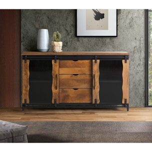 Aparador de Madera de Mango, Metal Estilo Industrial