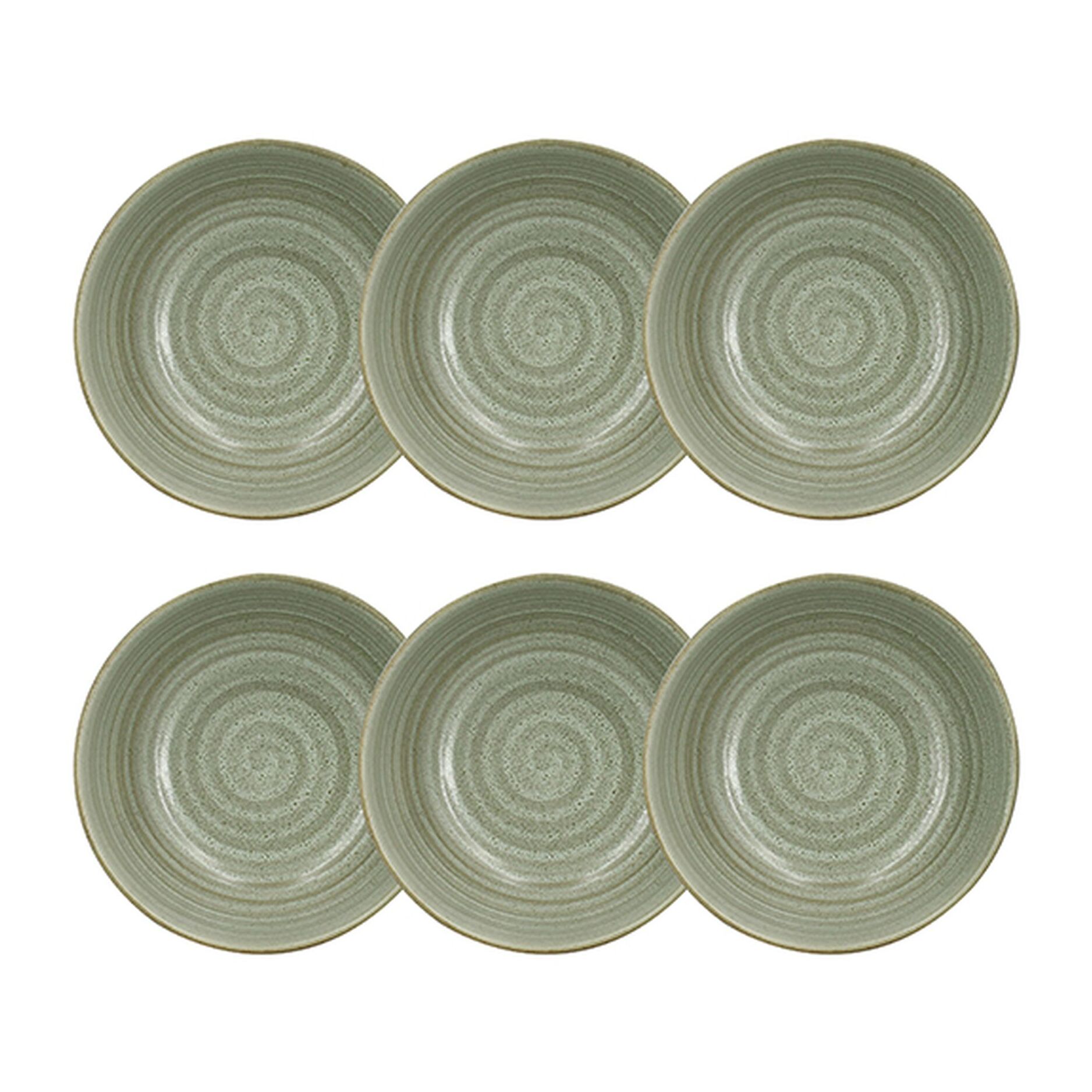 Lot de 6 bols 16,5cm en grès vert TURBOLINO