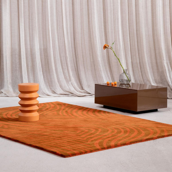 Tapis salon et chambre fait main en laine motif abstrait VAXE