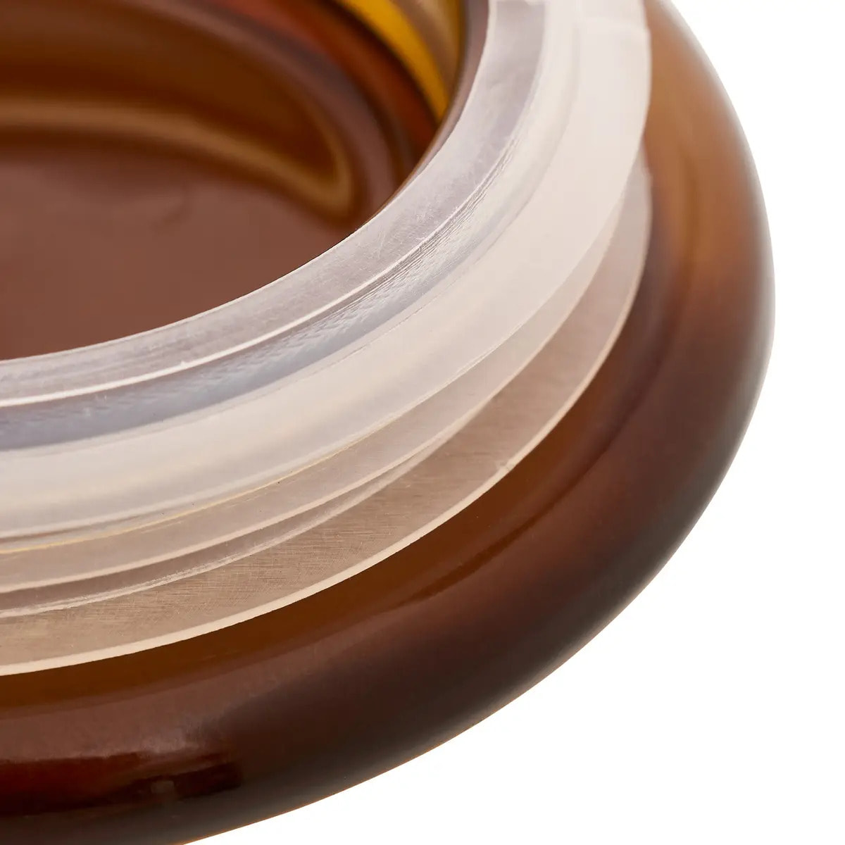 Pot rangement à cotons verre teinté marron