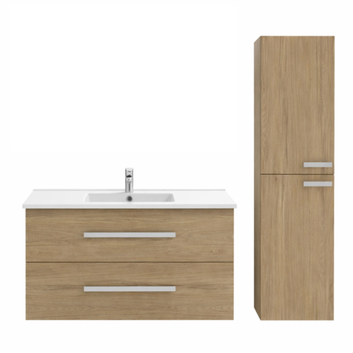 Pack meuble vasque 80 cm Ola up chêne + colonne