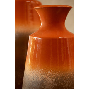 J-Line vase - céramique - orange/marron foncé