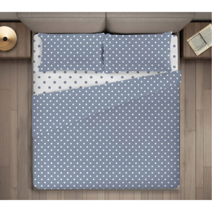 SET LENZUOLA LETTO SINGOLO DIS.POIS BLU CHIARO LINEA N.