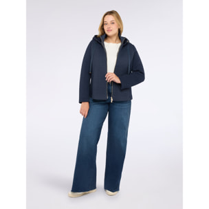 Fiorella Rubino - Plumífero bimaterial ligero con capucha - Azul