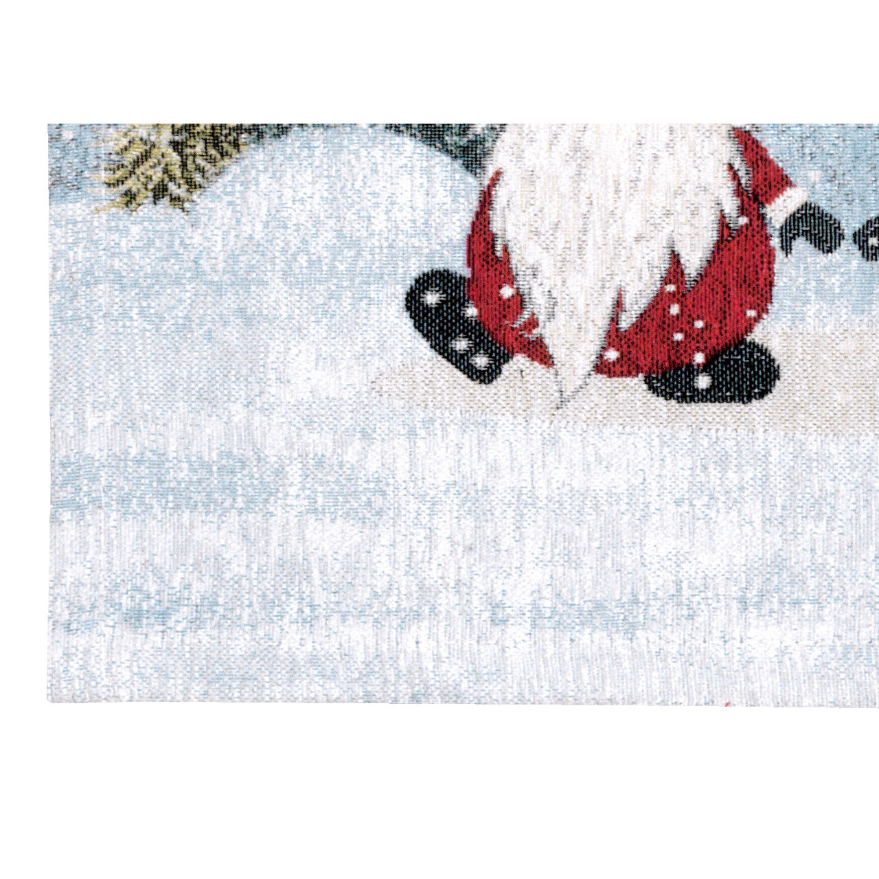 Runner Natalizio Cucina Salotto In Tessuto Gobelin Cinigliato Made in Italy Disegno Merry Christmas