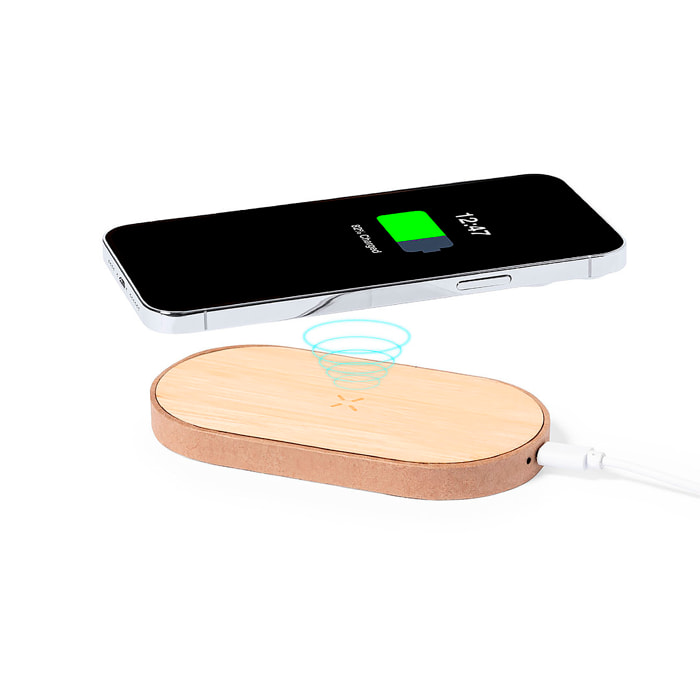 Caricabatterie wireless Nature Bamboo da 10 W