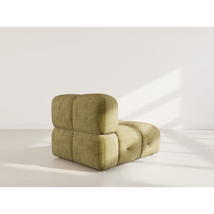 Grace - module d'assise en velours texturé - Vert Olive