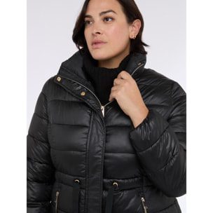 Fiorella Rubino - Plumífero acolchado con cordón en la cintura - Negro