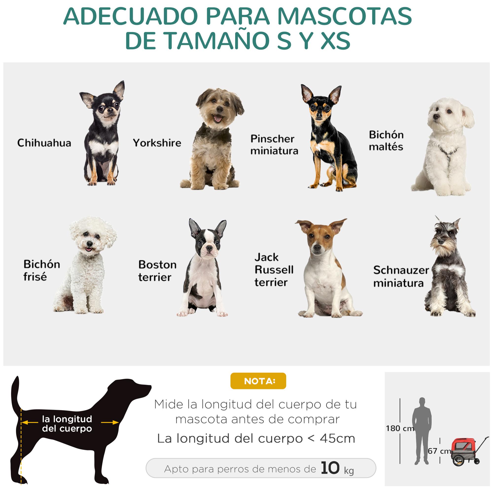 Remolque de Bicicleta para Perros 2 en 1 Carrito para Perros de Acero con Cinturón de Seguridad Mango de Empuje Extraíble Bandera y Reflectores 129x55,5x92 cm Rojo