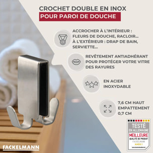 Double crochet pour paroi de douche en inox Fackelmann Tecno